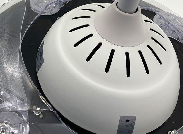 Nordic Invisible Fan Round Design LED Downrods Ceiling Fan Light