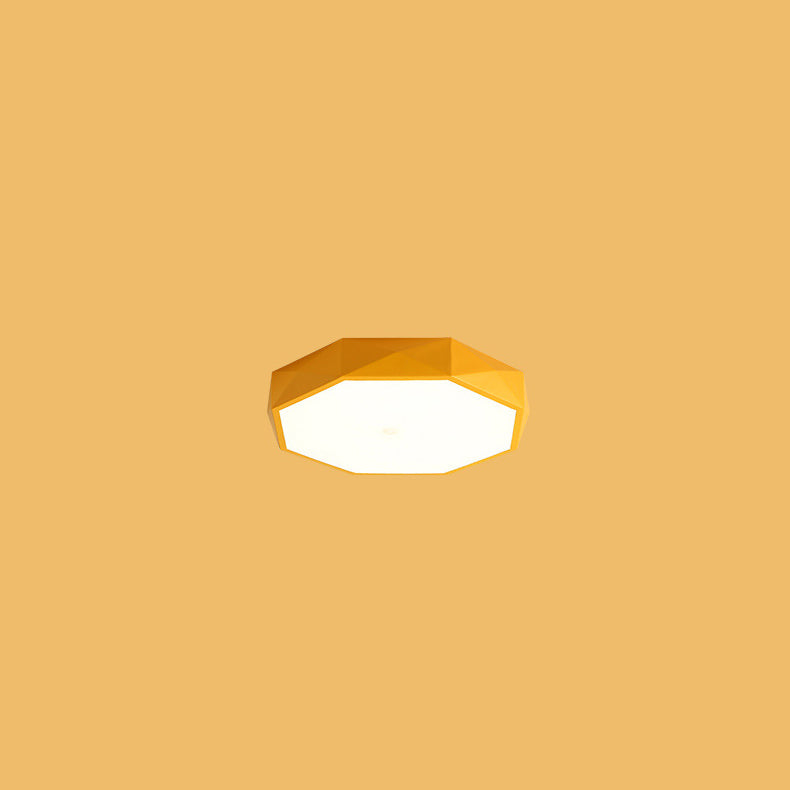 Flush Mount Ceiling Light front angle — faceted iron and acrylic shade 3 | Casa Norex