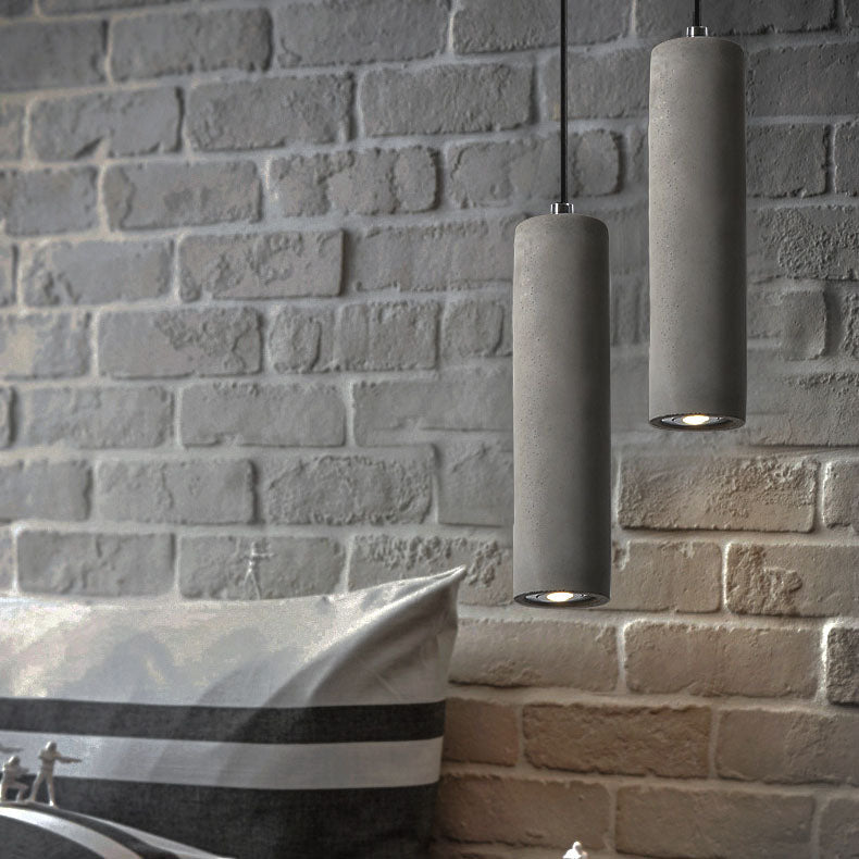 Pendant Light — raw cement tube shade | Casa Norex