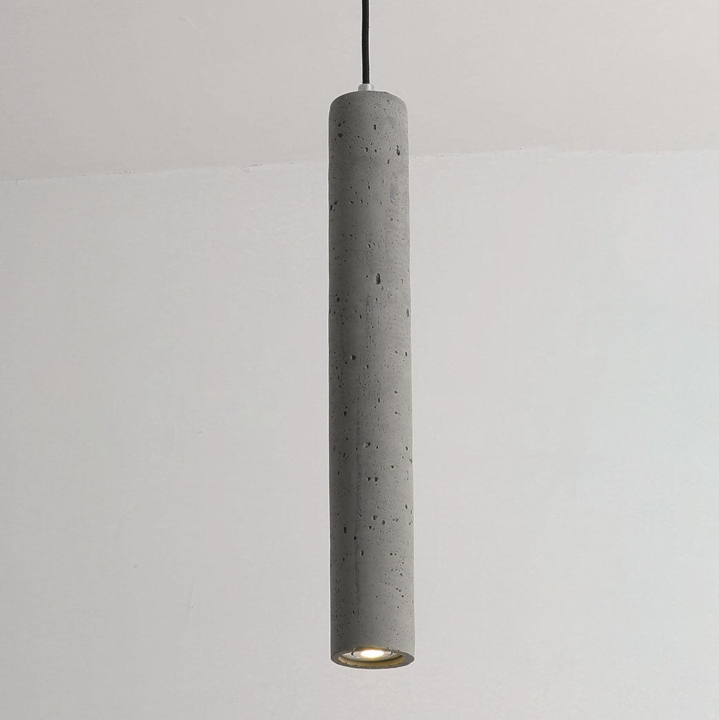 Pendant Light alternate angle detail — raw cement tube shade | Casa Norex