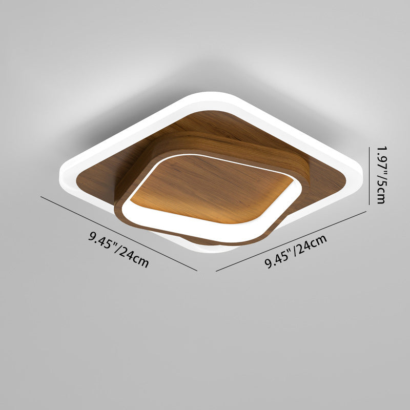 Flush mount in wood finish detail — Casa Norex