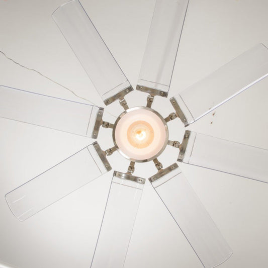 Traditional Vintage ABS Acrylic Metal Cone LED Downrods Ceiling Fan Light For Living Room