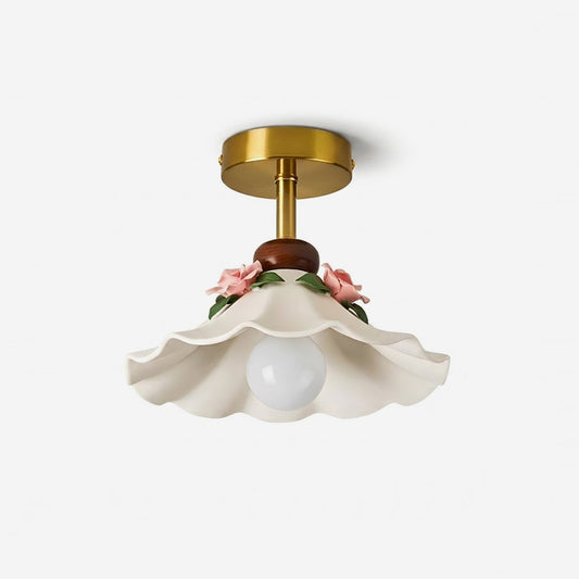 Bellarose flush mount in bedroom - romantic floral glow - Casa Norex