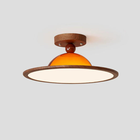 Brimora flush mount in bedroom - clean geometric glow - Casa Norex