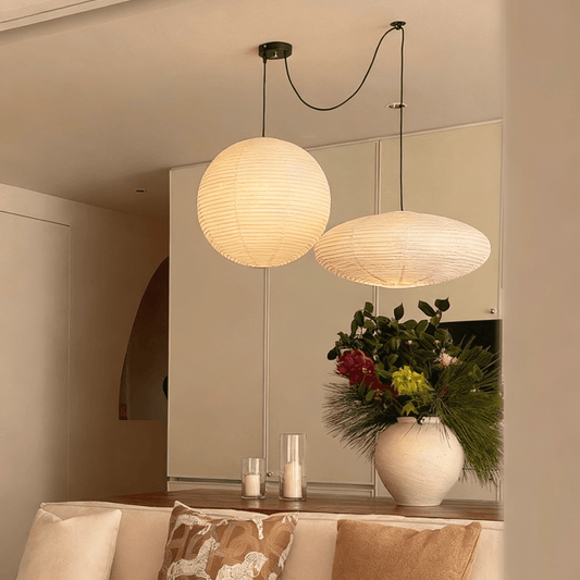 Pendant lamp in dining room setting — diffused glow | Casa Norex