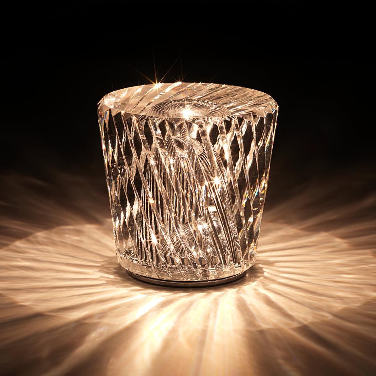 Palm-sized crystal glass table lamp — Casa Norex