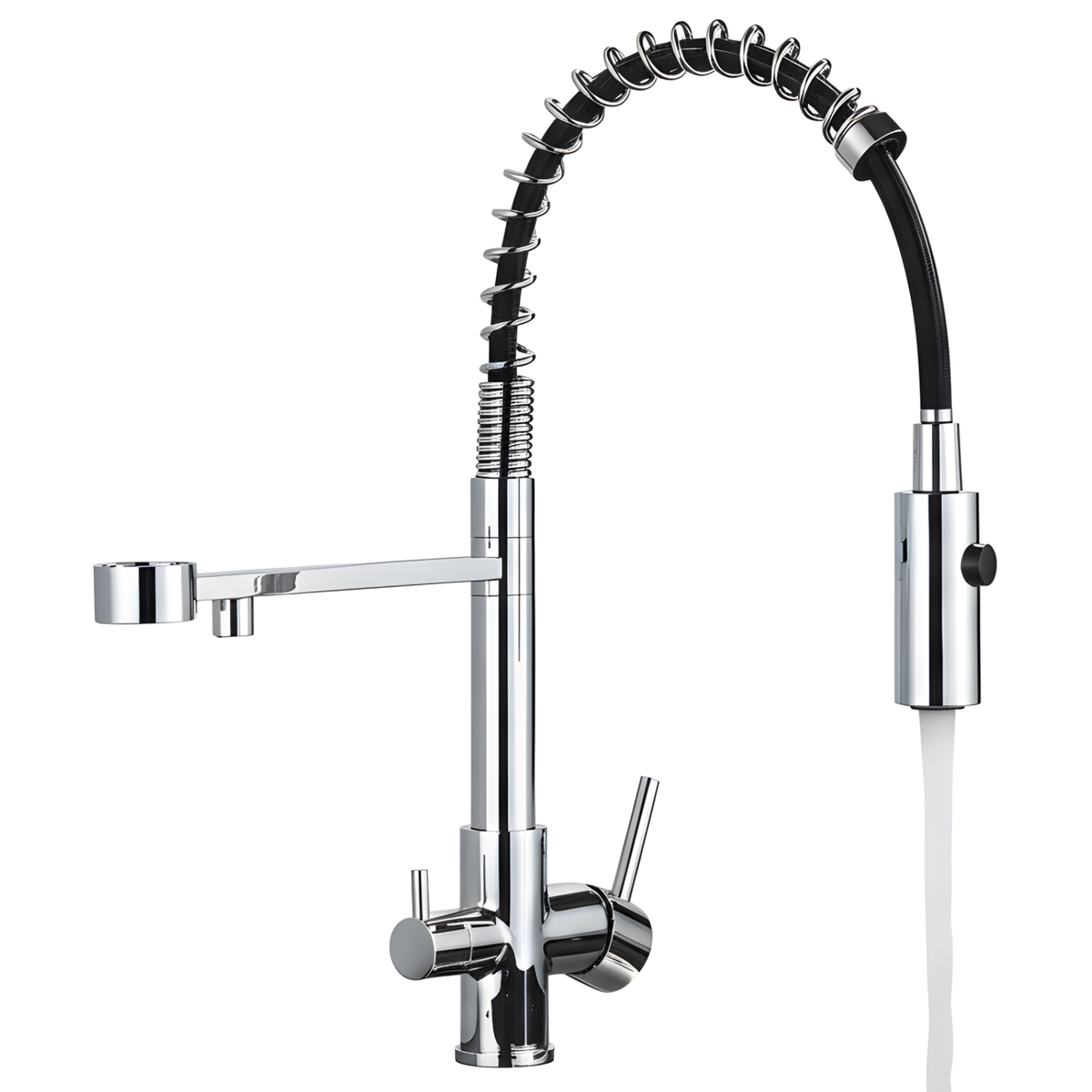 Ashgrove 3-Way Filtered Pull-Down Kitchen Faucet — 3-way filtered water system | Casa Norex