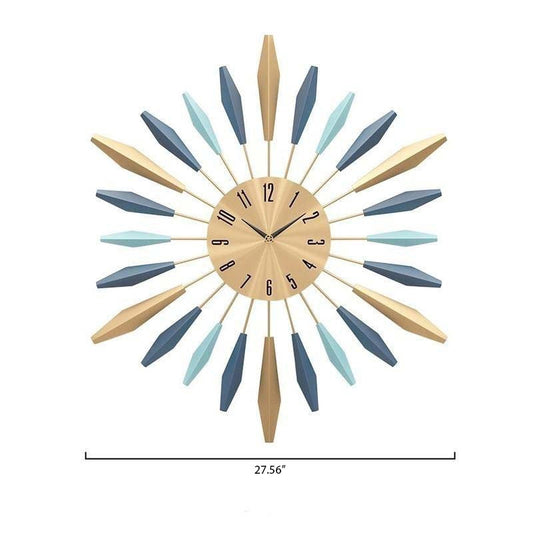 Nordic Metal Feather Wall Clock