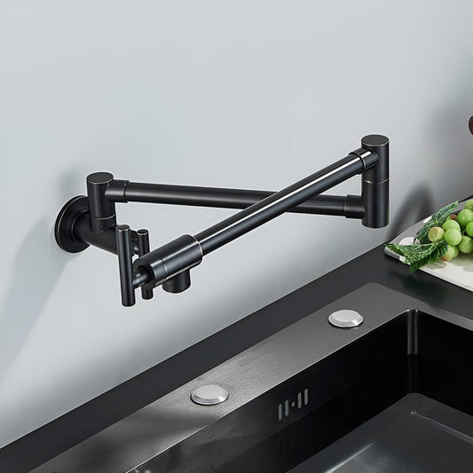 Rangewell Pot Filler Kitchen Faucet in kitchen setting — Wall-Mounted Foldable | Casa Norex