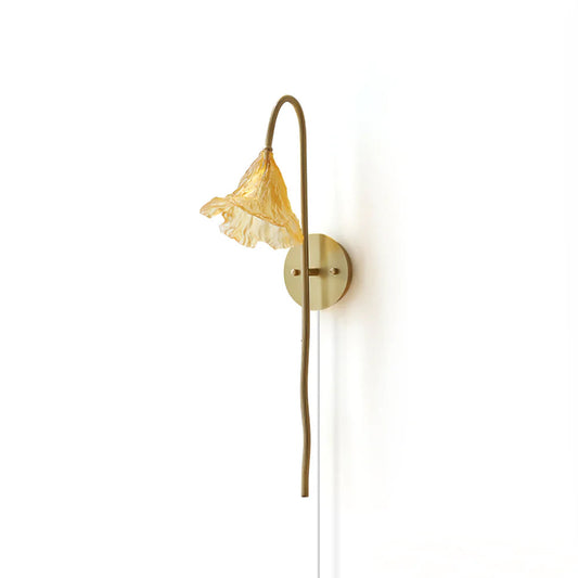 Lotus Amber wall lamp in modern living room golden glow - Casa Norex
