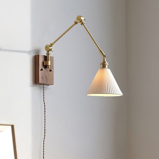Murale swing arm lamp in bedroom reading light setting - Casa Norex