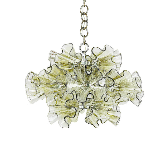 Ruffled Petal Glass Chandelier