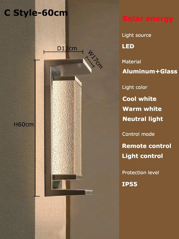 Solar dusk to dawn wall lantern LED bulb and battery compartment