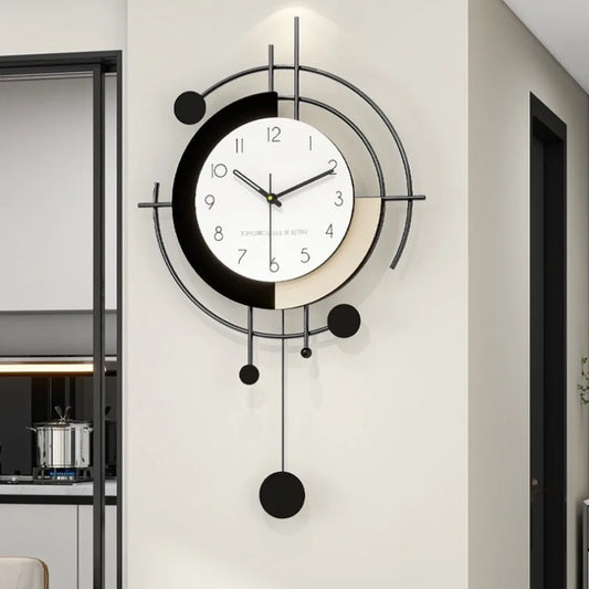 Metal & Wood Wall Clock wood-textured dial close-up | Casa Norex
