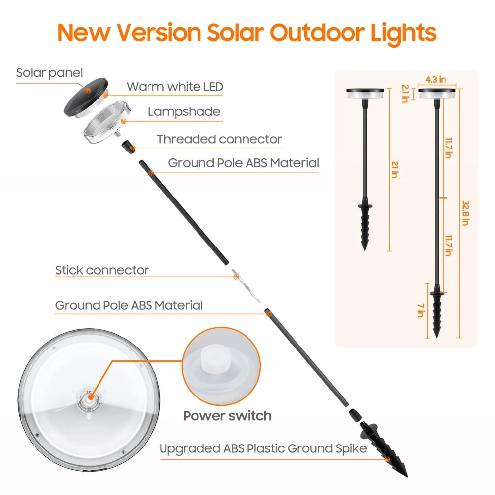 Solar swaying pathway light packaging and ground spike