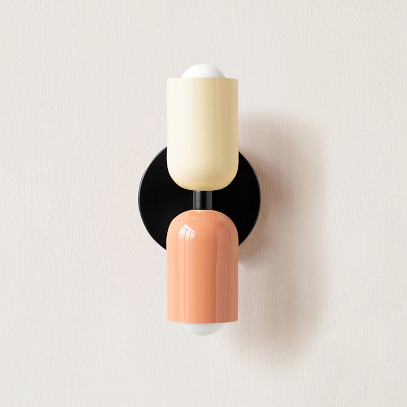 Dual-bulb wall sconce red matte finish with E26 socket — Casa Norex