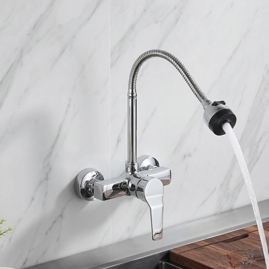 Millcross Wall-Mounted Kitchen Faucet — drip-free ceramic valve core | Casa Norex