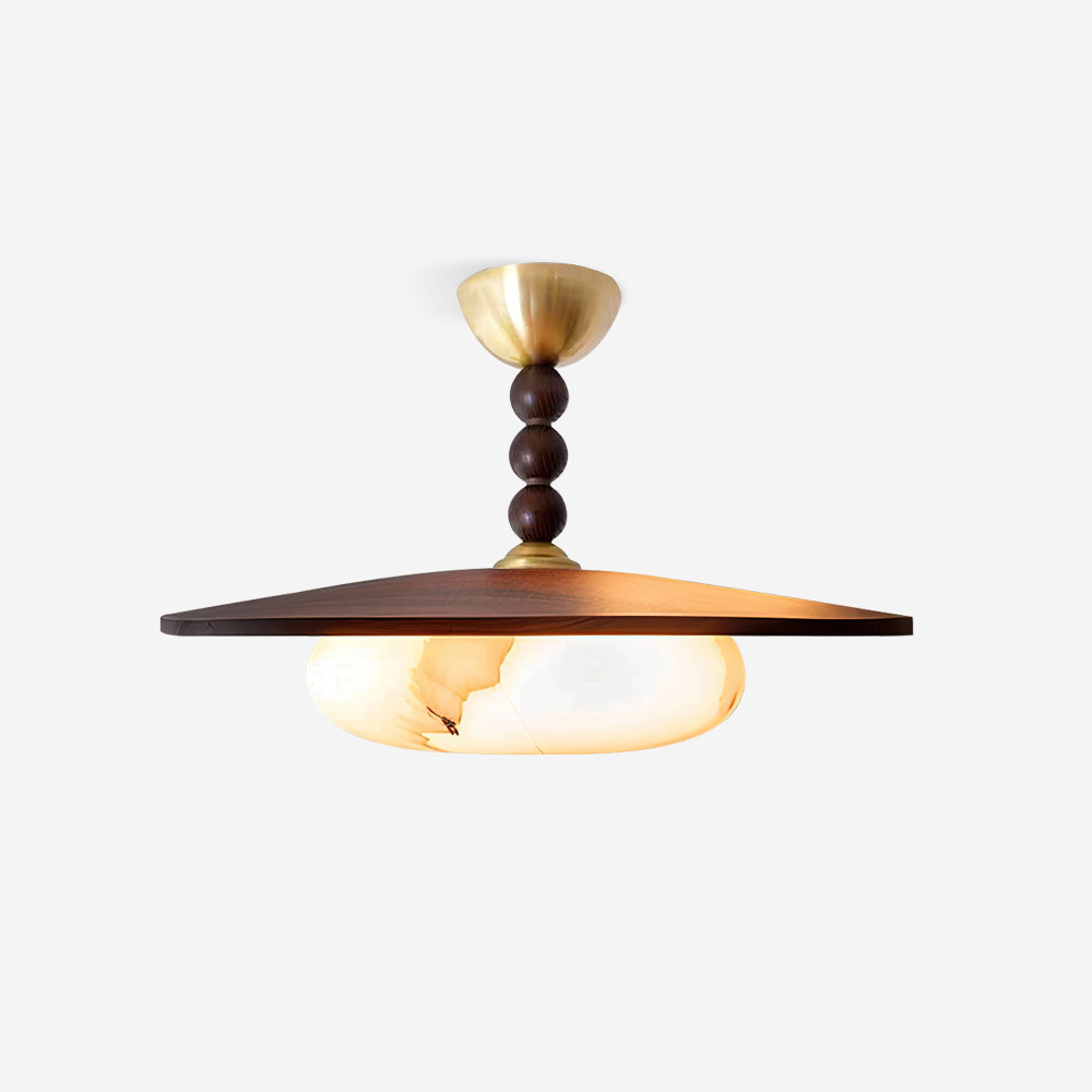 Close-up of brass accent rings on Vicenza ceiling light | Casa Norex