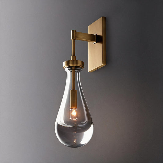 Raindrop wall sconce in bedroom setting — ambient rippled light | Casa Norex
