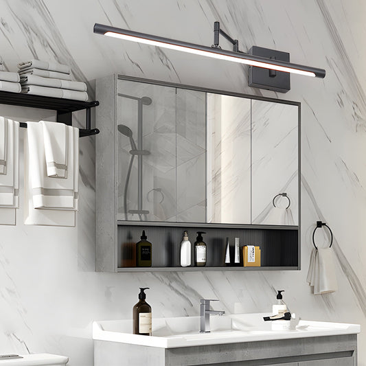 Black swing arm vanity light bar black bar vanity light adjustable arm bathroom — Casa Norex
