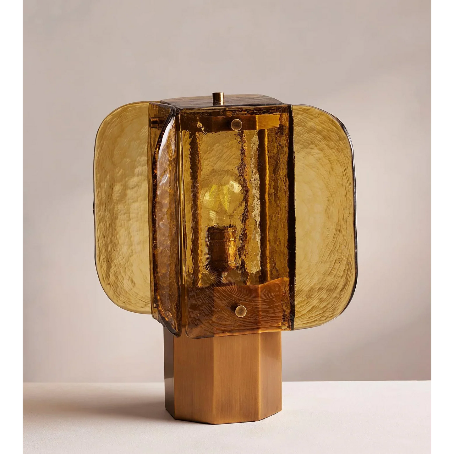 HAND-BLOWN AMBER GLASS TABLE LAMP | CLHBNMS05