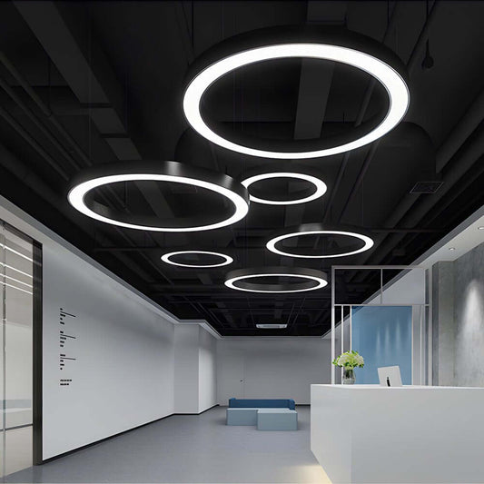Metal acrylic ring LED pendant light led pendant ring ceiling light warm and cool light options — Casa Norex