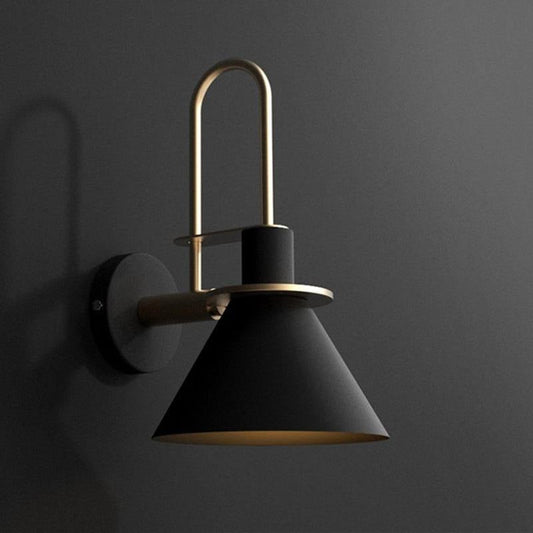 Perseus sconce in bathroom - polished gold accents - Casa Norex