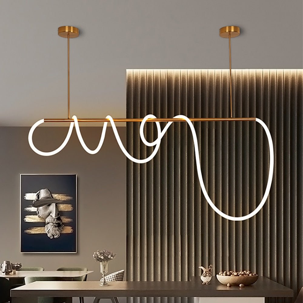 Close-up of silicone rope on LED pendant light | Casa Norex