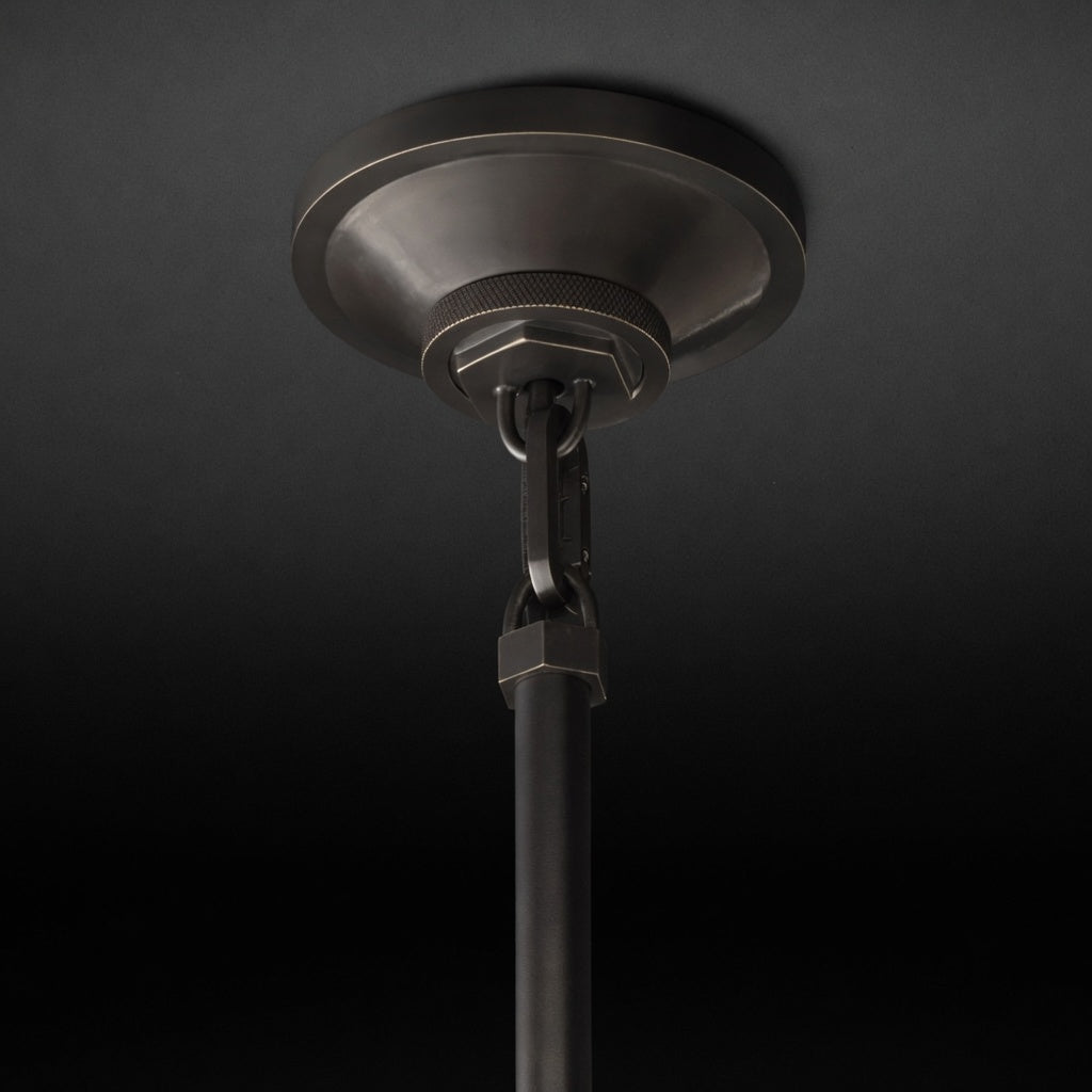 Machinist glass cylinder pendant front view all finishes — Casa Norex