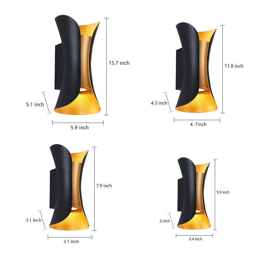 Casa Lighting Wall Lights Modern Curved LED Waterproof Light