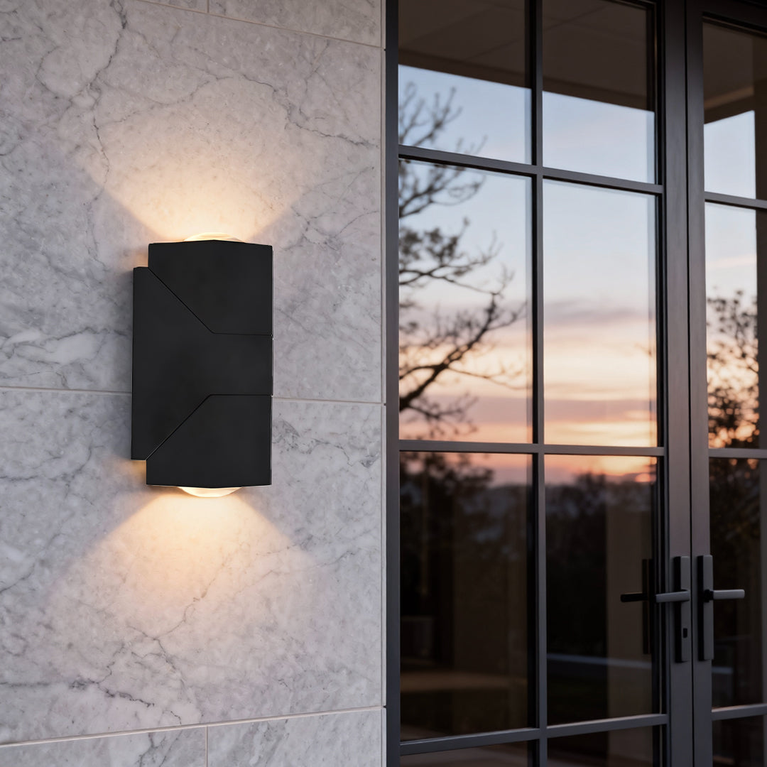 Up down outdoor wall light motion sensor model in sleek black — Casa Norex