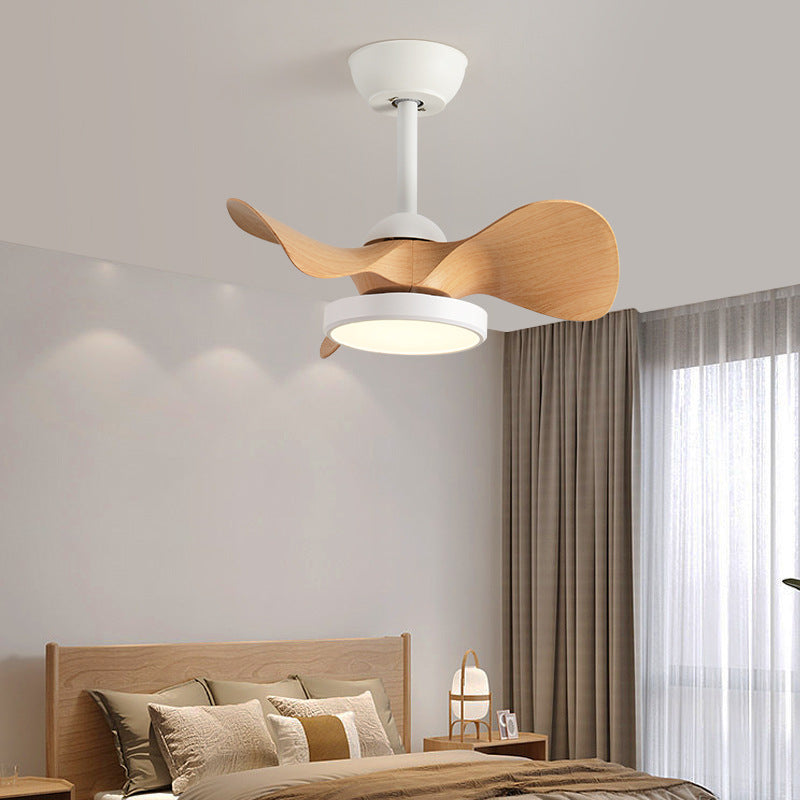 Round downrod ceiling fan light in bedroom setting — soft even LED wash | Casa Norex