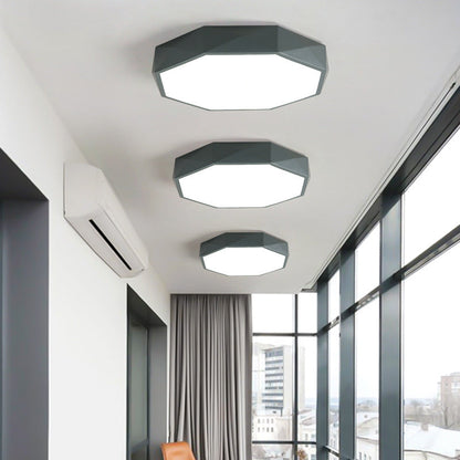 Flush Mount Ceiling Light — faceted iron and acrylic shade | Casa Norex