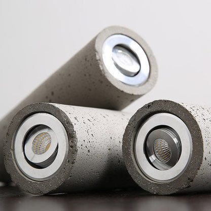 Pendant Light installed angle view — raw cement tube shade 2 | Casa Norex