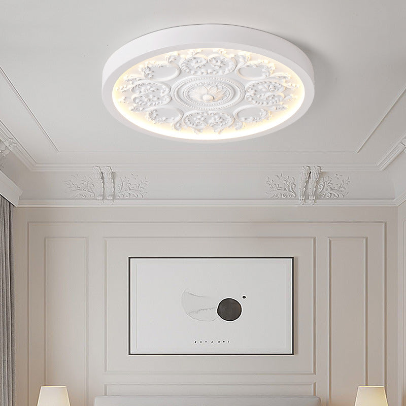 Flush Mount Ceiling Light in living room setting — remote dimming 10-100% | Casa Norex