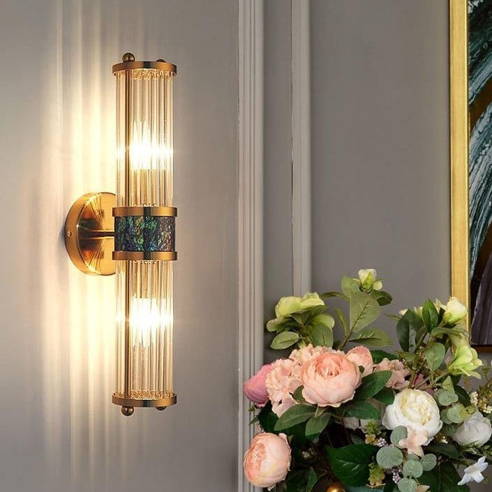 Crystal column sconce single bulb - bedroom bedside - Casa Norex