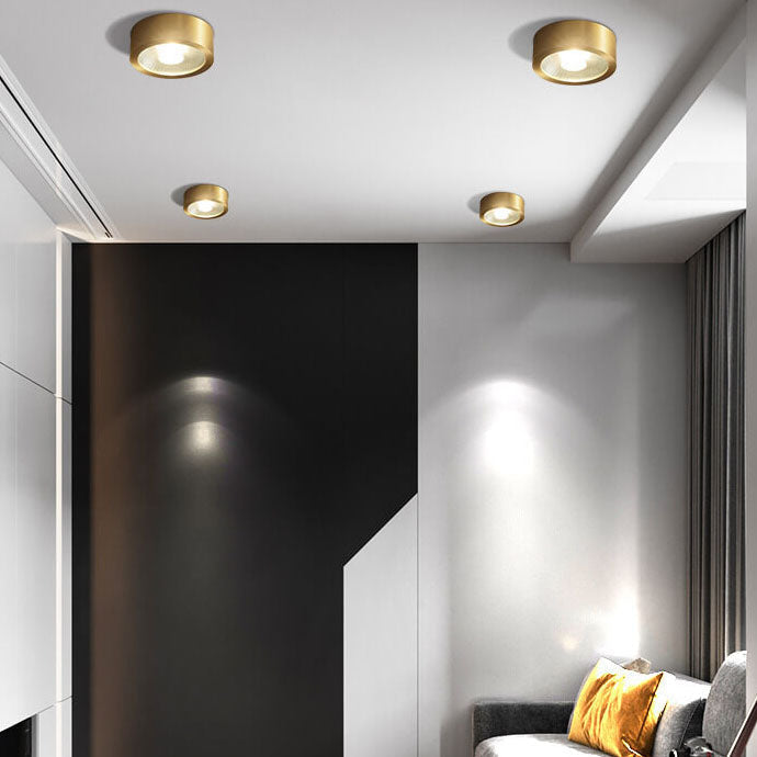 Flush Mount Ceiling Light top-down view — copper-finished disc | Casa Norex