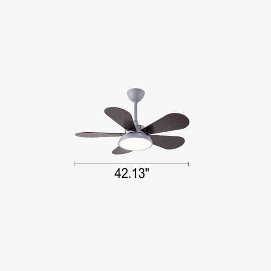 Simple Colorful Round Fan Leaf Kids Downrods Ceiling Fan Light
