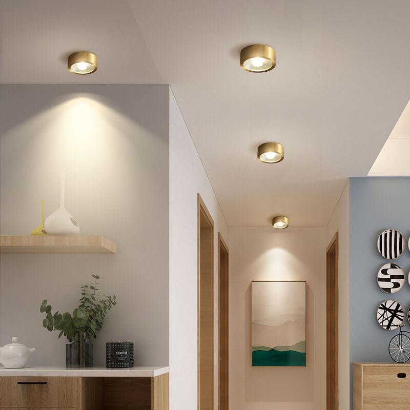 Close-up of warm/neutral/white light color on flush mount ceiling light | Casa Norex