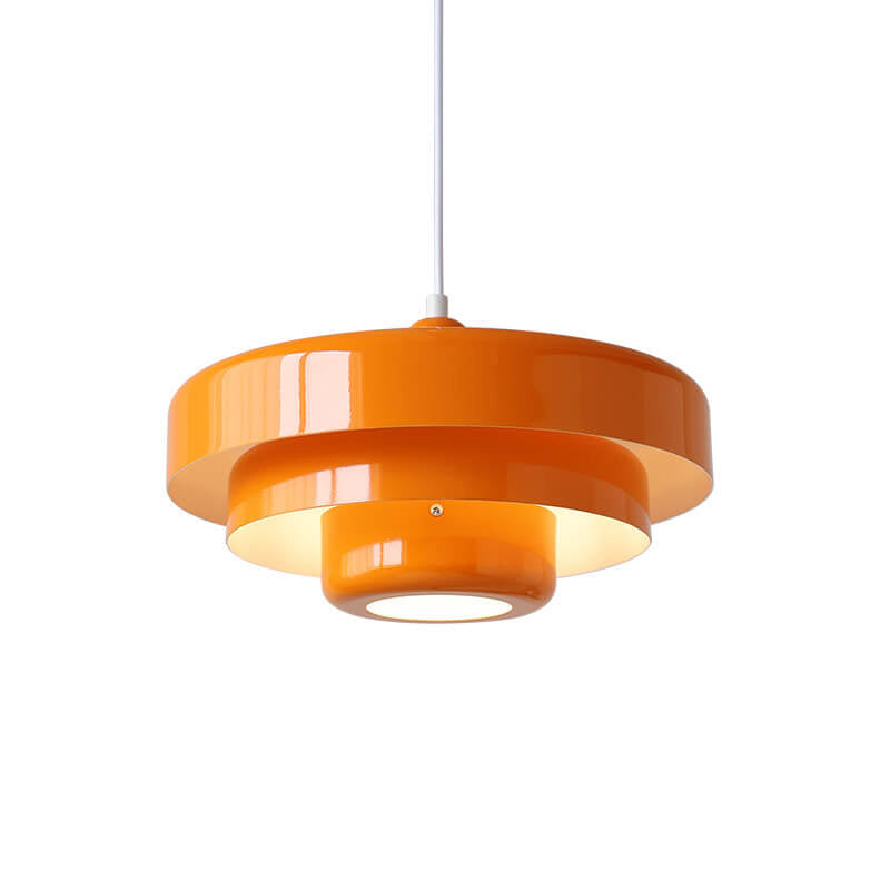 Pendant Light corner angle view — layered metal shade | Casa Norex