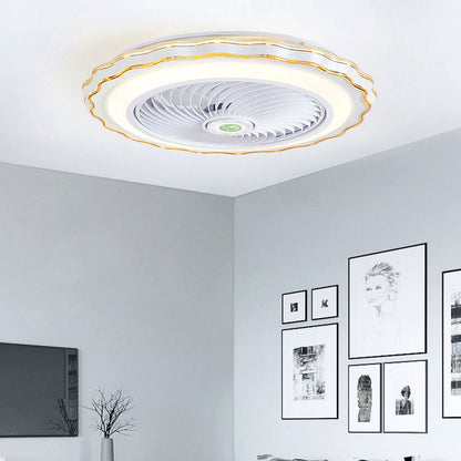 Modern Creative Round Flower LED Flush Mount Ceiling Fan Light