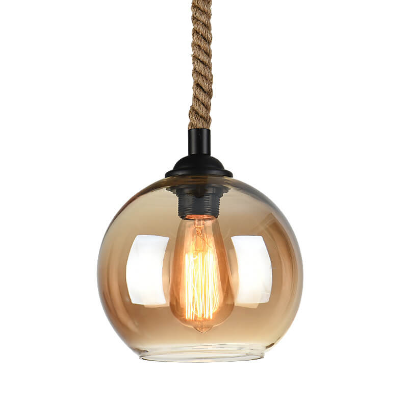 Rope pendant light small and large size comparison — Casa Norex