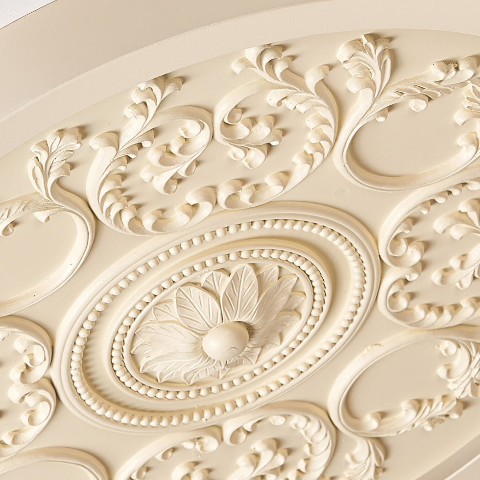 Flush Mount Ceiling Light installed angle view — iron, resin and acrylic diffuser | Casa Norex