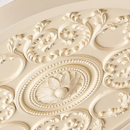 Flush Mount Ceiling Light installed angle view — iron, resin and acrylic diffuser | Casa Norex