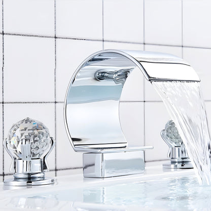Crestfall Waterfall Bathroom Faucet base plate detail — Black Bronze finish — Casa Norex