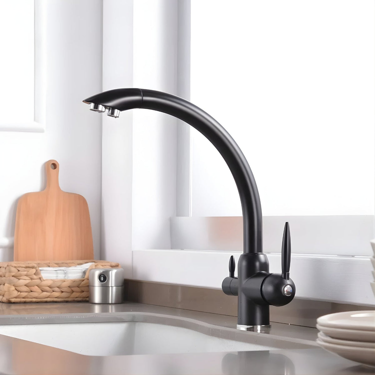 Stonewell 3-Way Kitchen Faucet — solid brass body | Casa Norex