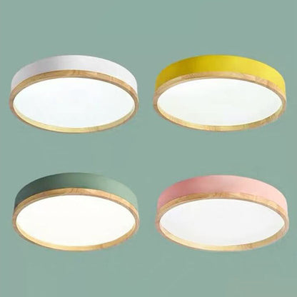 Flush Mount Ceiling Light corner angle view — round acrylic shade | Casa Norex