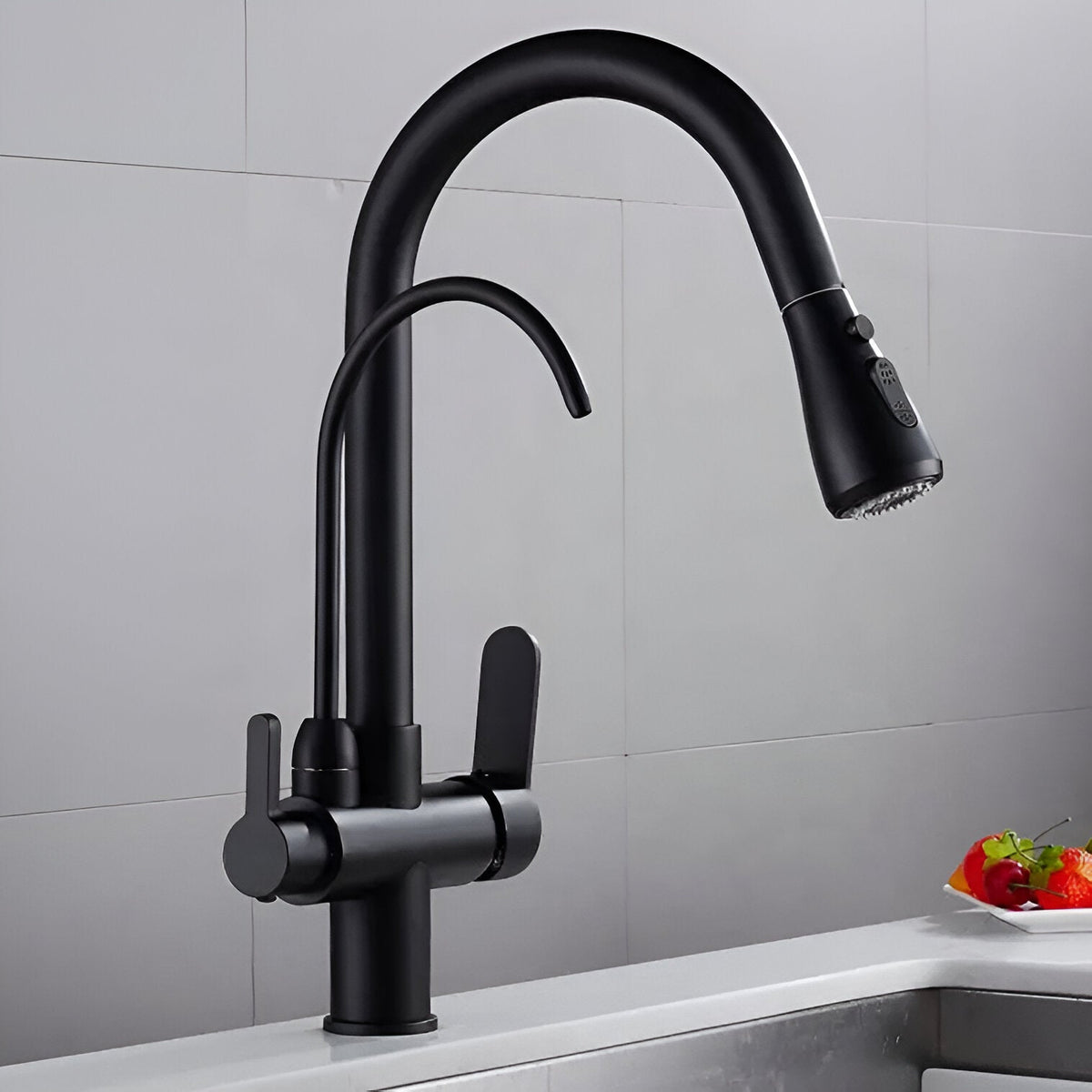 Karlstad - Three-Way Kitchen Faucet with Filter Tap & Pull-Down Spout for Kitchen Sink