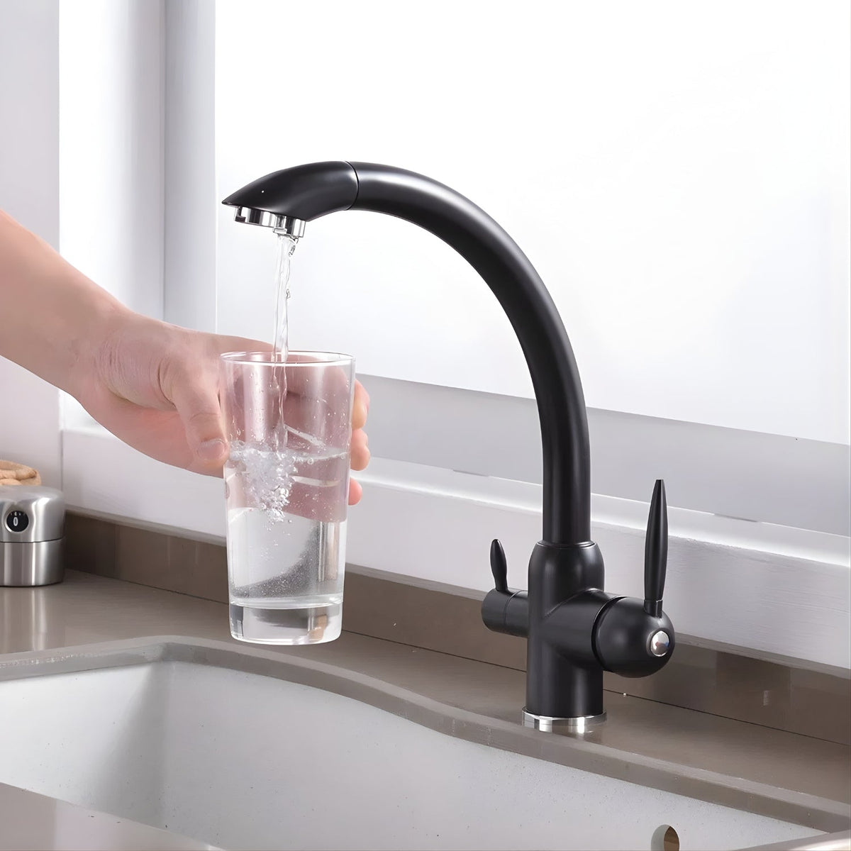 Stonewell 3-Way Kitchen Faucet — ceramic disc valve | Casa Norex