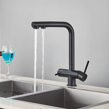 Clearwell 3-Way Filtered Pull-Out Kitchen Faucet — solid brass body with ABS sprayer | Casa Norex